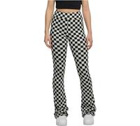 Urban Classics Ladies Checked Boot Cut Leggings Pantalones, Black/lightasphalt, L para Mujer