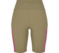 Urban Classics Ladies Color Block Cycle-Pantalones Cortos para Mujer Yoga, Caqui/Violeta Claro, XS