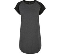 Urban Classics Ladies Contrast Raglan tee Dress Mujer Vestido Corto Negro/Gris