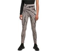 Urban Classics Ladies Cotton Tie Dye High Waist Leggings, Leggings Mujer, Negro/Gris (Black/Asphalt), L