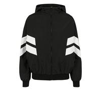 Urban Classics Ladies Crinkle Batwing Jacket, Chaqueta, Mujer, Negro (Blk/Wh), S