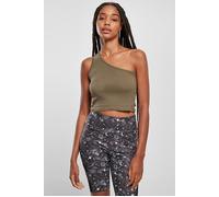 Urban Classics Ladies Cropped Asymmetric Top Khaki Talla: XXL | Camisetas de Tirantes Outlet | Mujer | Marrón