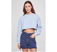 Urban Classics Ladies Cropped Flower Embroidery Terry Crewneck Balticblue Talla: XL | Sudaderas con Capucha Outlet | Mujer | Azul