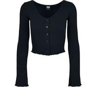 Urban Classics Tb4533-ladies Cropped Rib Cardigan Sudadera, Negro, M para Mujer