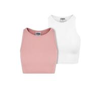 Urban Classics Tb1498a-ladies Cropped Rib Top 2-Pack Camiseta, Rosa Limonada + Blanco, XL Mujeres
