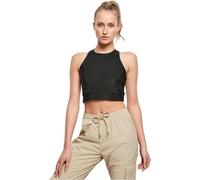Urban Classics Ladies Cropped Shiny Rib Top, Sujetador Deportivo, Mujer, Negro, L