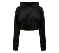 Urban Classics Ladies Cropped Velvet Oversized Hoody Black Talla: S | Sudaderas con Capucha Outlet | Mujer | Negro