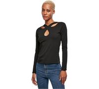 Urban Classics Ladies Crossed Cut Out Longsleeve Camiseta para Mujer, Negro (Negro), XL