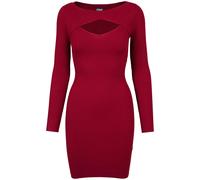 Urban Classics Ladies Cut Out Dress Burgundy Talla: S | Vestidos midi Outlet | Mujer | Marrón