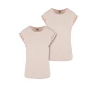 Urban Classics Ladies Extended Shoulder 2 Pack Mujer Camiseta Negro Ancho