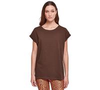Urban Classics Camiseta mujer de hombros amplios Marrón 100% algodón corte regular Talla S