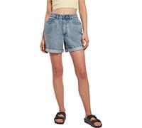 Urban Classics Ladies High Waist Boyfriend Shorts, Pantalones Cortos De Las Mujeres, Tinted Lightblue Washed, 31