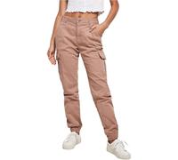 Urban Classics Ladies High Waist Cargo Pants, Pantalones, Mujer, Rosa (Dusk Rose), 32