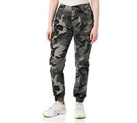 Urban Classics Ladies High Waist Cargo Pants Pantalones, Multicolor (Dark Camo 00784), 10 (Size: 27) para Mujer