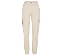 Urban Classics Ladies High Waist Cargo Pants, Pantalones, Mujer, Beige (White Sand), 27