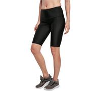 Urban Classics Ladies High Waist Shiny Rib Cycle Shorts Pantalones Cortos de Yoga, Negro, 3XL para Mujer