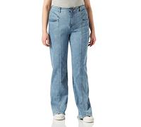 Urban Classics Ladies High Waist Straight Slit Denim Pants, Pantalones Mujer, tintedlightbluewashed, 33