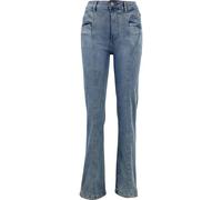 Urban Classics Ladies High Waist Straight Slit Denim Pants Pantalones, Tintedlight Bluewashed, 31 para Mujer