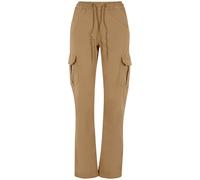 Urban Classics Ladies High Waist Twill Cargo Pants Union Beige Talla: S | Pantalones Cargo Outlet | Mujer | Marrón