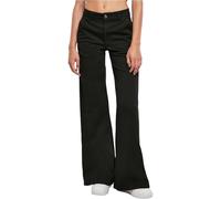 Urban Classics Ladies High Waist Wide Leg Chino Pants Mujer Chino Negro W28L33