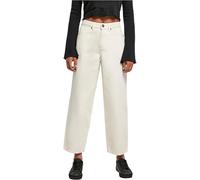 Urban Classics Ladies High Waist Wide Leg Cropped Denim Pants Pantaln, Arena Blanca, W26 para Mujer