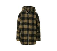 Urban Classics Chaqueta entretiempo mujer Sherpa oversize con capucha y cuadros Marrón M