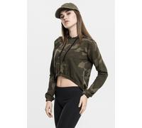 Urban Classics Ladies Hoodie Ladies Camo Cropped Hoody Oliva Camuflaje M