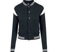 Urban Classics Ladies Inset College Sweat Jacket, Sudadera Mujer, Negro (Blk/Wht 00050), 5XL