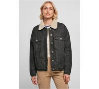 Urban Classics Ladies Jacket Ladies Oversized Sherpa Denim Jacket Black Washed XXL