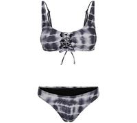 Urban Classics Ladies Lace Up Tie Dye Bikini Black/white Talla: M | Bikinis Outlet | Mujer | Negro