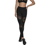 Urban Classics Ladies Laces Inset Leggings, Negro (Black 00007), 38 (Talla del Fabricante: Small) para Mujer