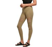 Urban Classics Ladies Laces Inset Leggings Khaki Talla: XL | Leotardos Outlet | Mujer | Marrón