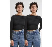 Urban Classics Ladies Ladies Ruffled Super Slim Longsleeve 2-Pack TB7088A 3XL