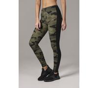 Urban Classics Leggings Camuflaje con Raya Mujer Leggins Bosque/Negro XL 91% Poliester, 9% elastán