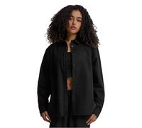Urban Classics Ladies Linen Mixed Oversized Shirt Camisa, Black, L para Mujer