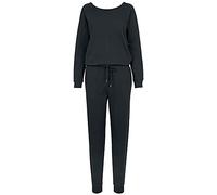 Urban Classics Ladies Long Sleeve Terry Jumpsuit Mono Largo, Negro (Black 00007), S para Mujer