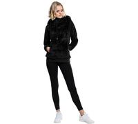 Urban Classics Ladies Long Teddy Hoodie Mujer Sudadera con Capucha Negro M
