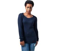 Urban Classics Ladies Long Wideneck Sweater Suéter, Azul (Navy), XS para Mujer