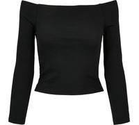 Urban Classics Ladies Off Shoulder Rib Longsleeve Camiseta, Negro, L para Mujer