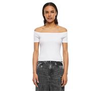 Urban Classics Ladies Off Shoulder Rib Tee, Camiseta Mujer, Blanco, L