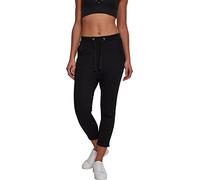 Urban Classics Ladies Open Edge Terry Turn Up Pants Pantalón de Deporte, Negro (Black 00007), M para Mujer