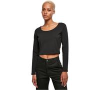 Urban Classics Ladies Organic Cropped Longsleeve Camiseta para Mujer, Negro (Negro), XXL