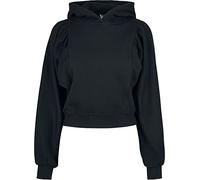 Urban Classics Ladies Organic Gathering Batwing Hoody Sudadera con Capucha, Negro, M para Mujer