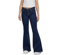 Urban Classics Ladies Organic Low Waist Flared Denim Pantalones, Mid Indigo Washed, W27 para Mujer