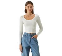 Urban Classics Ladies Organic Rib Jersey Wide Neck Longsleeve Mujeres Camiseta de Manga Larga Negro Básicos, Blanco Roto, 3XL