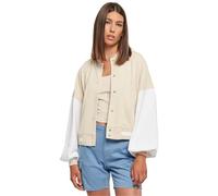 Urban Classics Ladies Oversized 2 Tone College Terry Jacket, Chaqueta Mujer, Softseagrass/white,