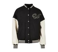 Urban Classics Ladies Oversized Big U College Jacket Black/palewhite Talla: L | Bombers Outlet | Mujer | Negro