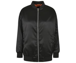 Urban Classics Ladies Oversized Satin Bomber Jacket Mujer Cazadora Bomber Negro M