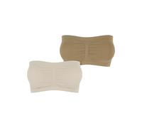 Urban Classics Ladies Pads Bandeau 2-Pack Camiseta, Softseagrass+Caqui, S para Mujer