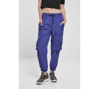 Urban Classics Ladies Pants Pantalones de cintura alta de nylon arrugadoon Pantalones cargo azul púrpura S